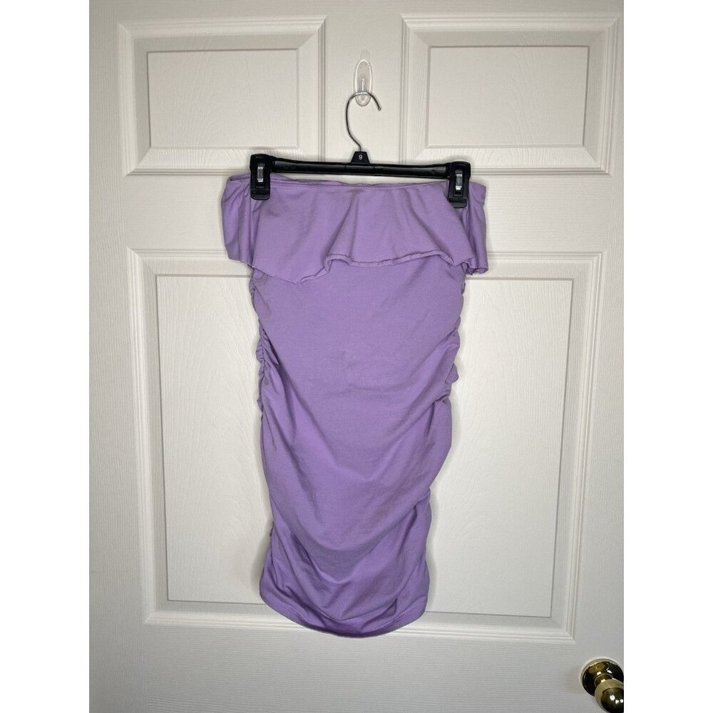 Victoria Secret Bra Top Purple Strapless Sundress Ruched Cotton Medium
